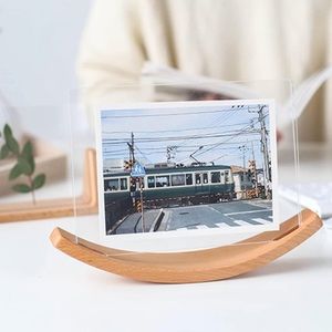 NIB 2 Floating Rocking wood & acrylic Picture Frames